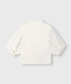 Balloon Sleeve Polo Blouse