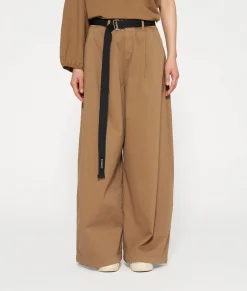 Belted Wide Leg Pants Twill