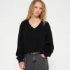 Cropped V-neck Sweater Knit