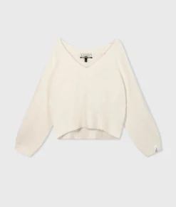 Cropped V-neck Sweater Knit