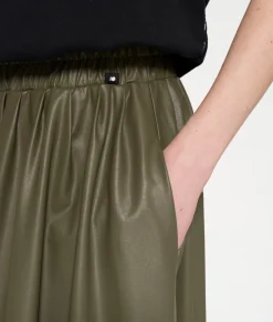 Leather Look Pleated Skirt
