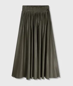 Leather Look Pleated Skirt