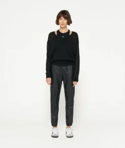 THE LEATHERLOOK CROPPED JOGGER