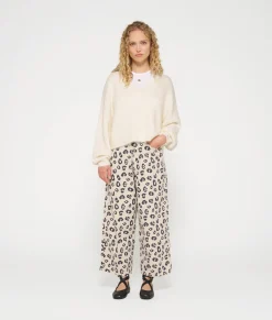 Wide Twill Pants Leopard