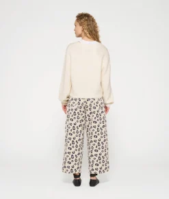 Wide Twill Pants Leopard